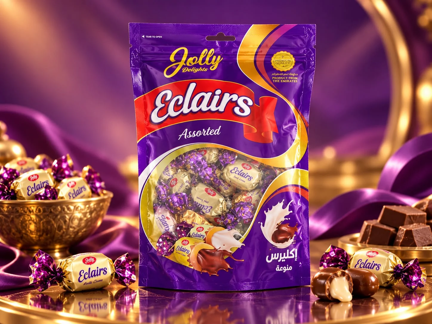 Jolly Eclairs Mix Chocolate Cream 500g
