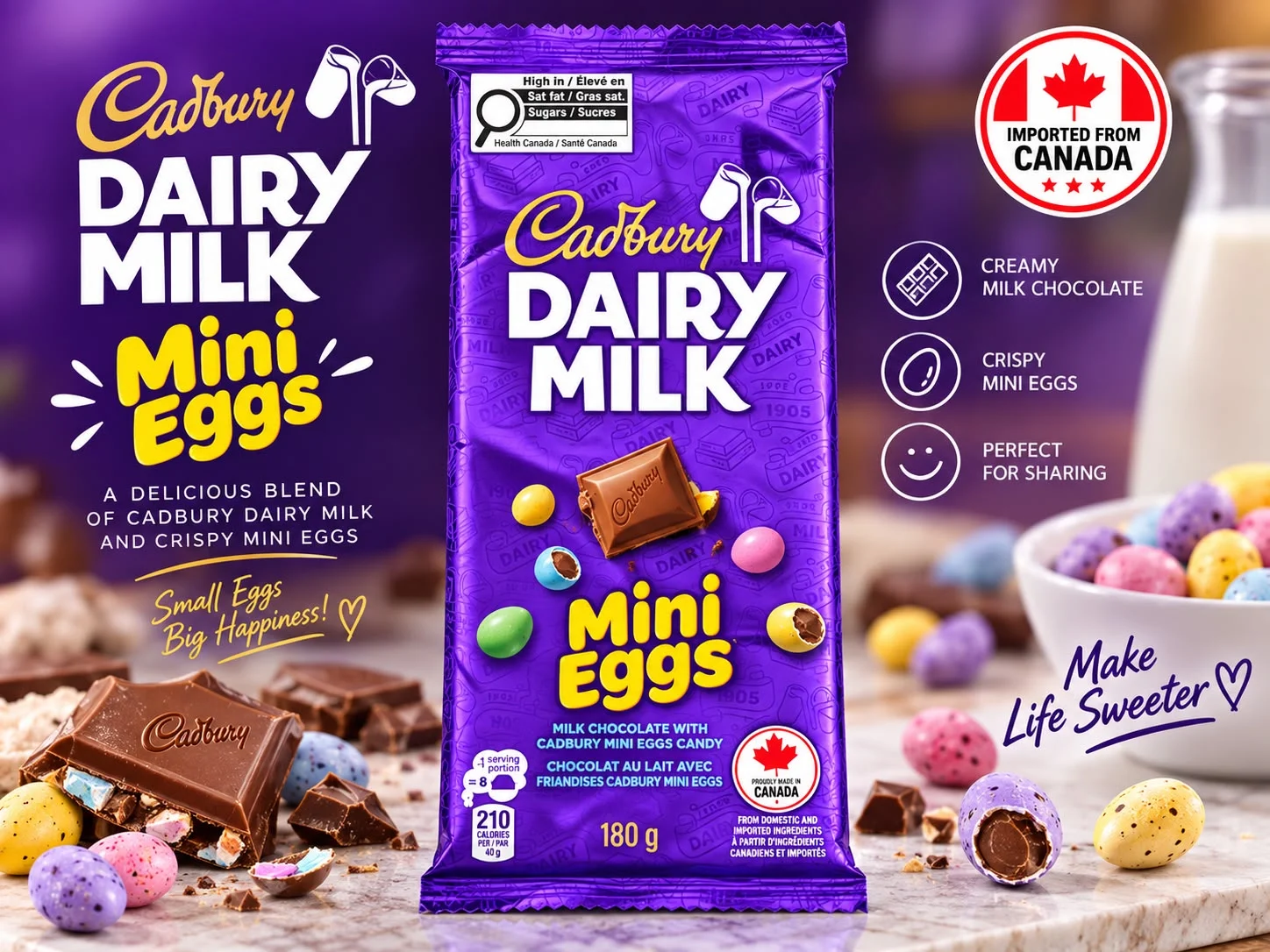 Cadbury Dairy Mini Eggs Candy, 180g Canada