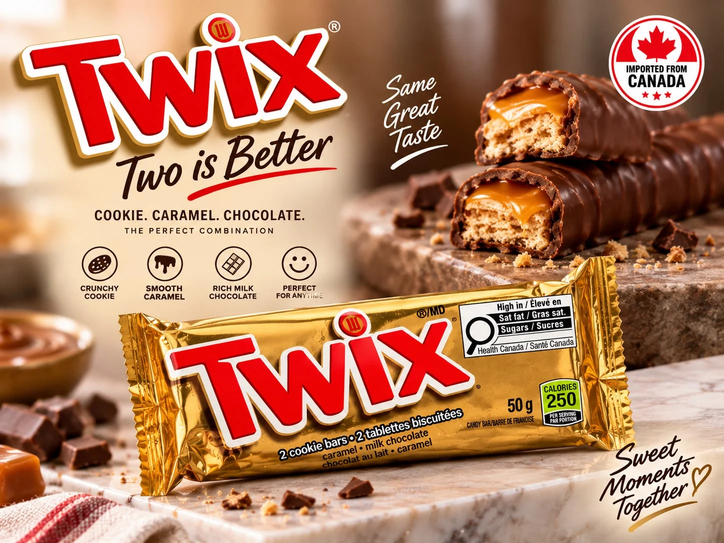 Canada Twix Caramel Bar 50g